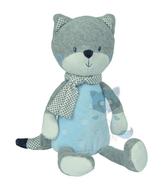  bubble gum peluche renard bleu gris étoile 